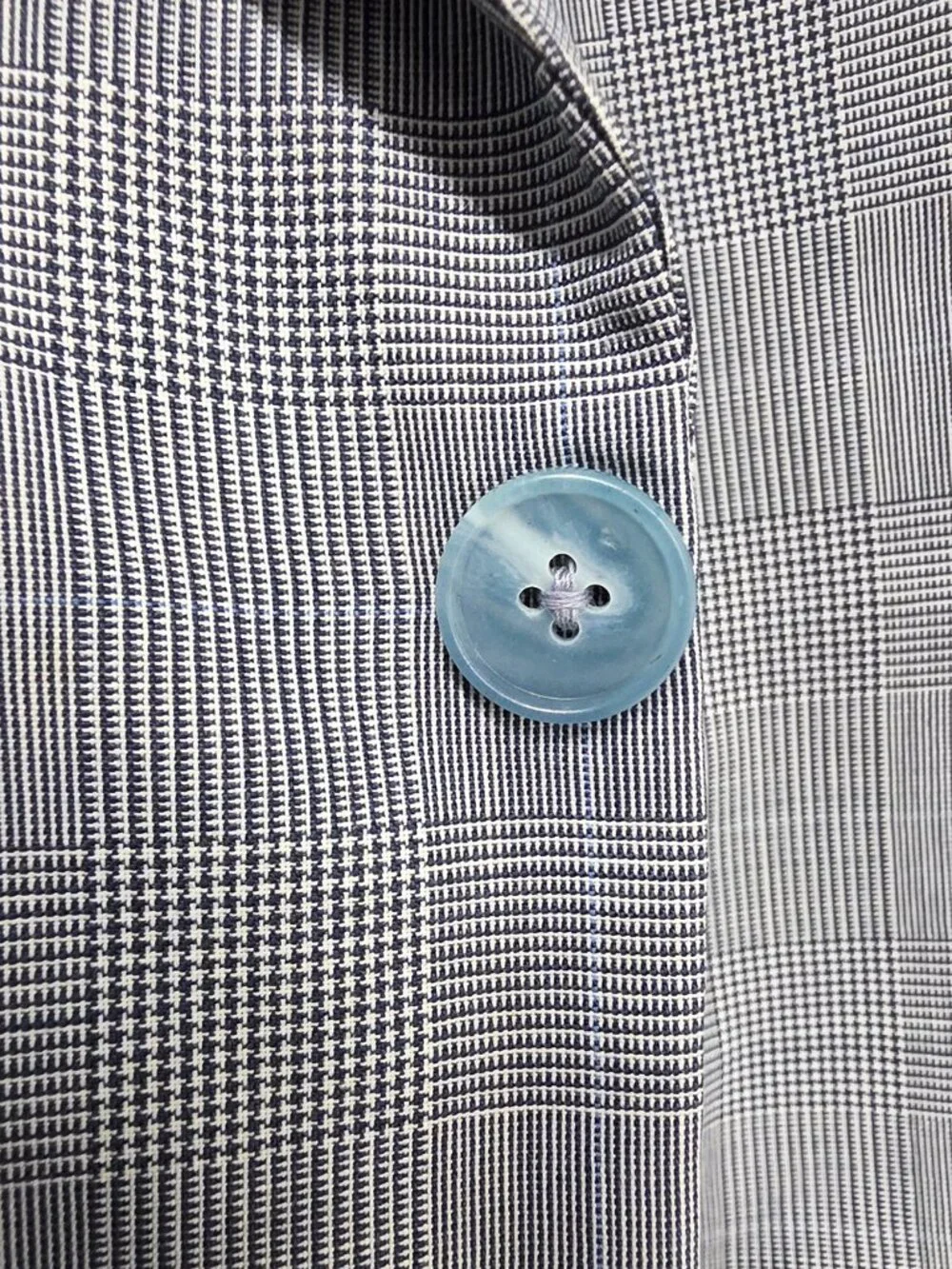 Bespoke 44R 38x30 Gray Full Suit 2-Button Check R969